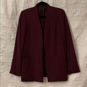 Buttonless Berry colored Theory blazer